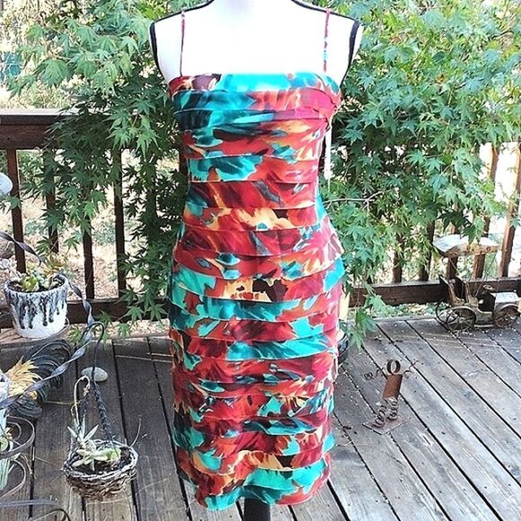 NWT NW Collections Layered Satin Dress - Picture 1 of 13
